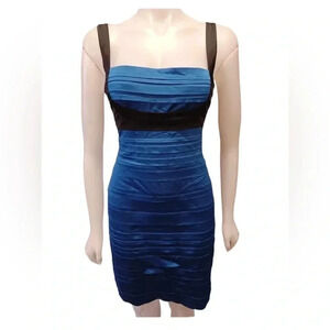 BCBG MAXAZARIA Blue &  Black Mini Cocktail Dress Size 10